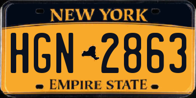 NY license plate HGN2863