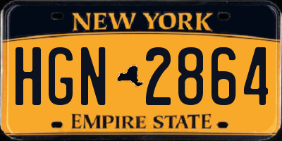 NY license plate HGN2864