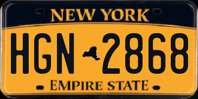 NY license plate HGN2868