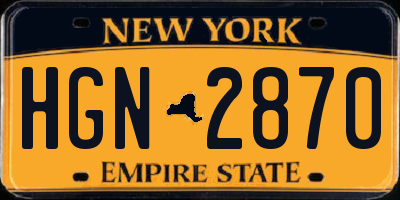 NY license plate HGN2870