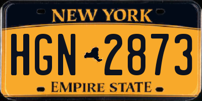 NY license plate HGN2873