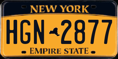 NY license plate HGN2877