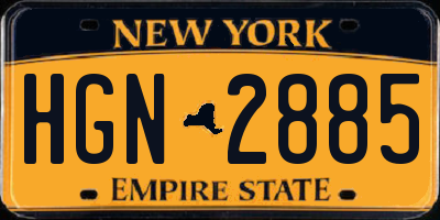 NY license plate HGN2885