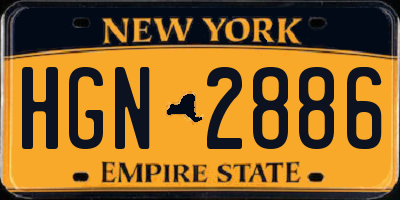 NY license plate HGN2886