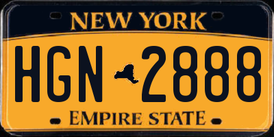 NY license plate HGN2888