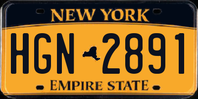 NY license plate HGN2891