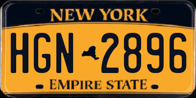 NY license plate HGN2896