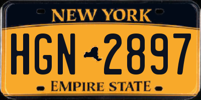 NY license plate HGN2897