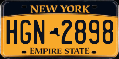 NY license plate HGN2898