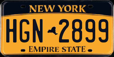 NY license plate HGN2899