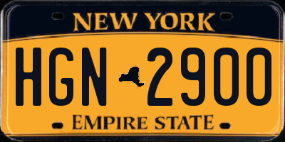 NY license plate HGN2900