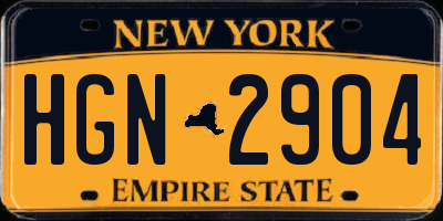 NY license plate HGN2904