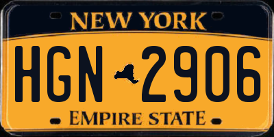 NY license plate HGN2906