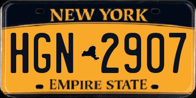 NY license plate HGN2907