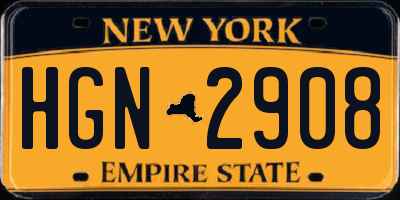 NY license plate HGN2908