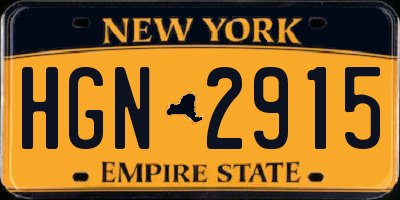 NY license plate HGN2915