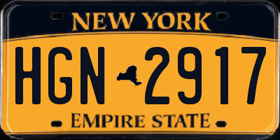 NY license plate HGN2917