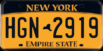 NY license plate HGN2919