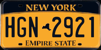 NY license plate HGN2921