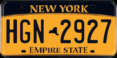 NY license plate HGN2927