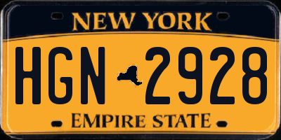 NY license plate HGN2928