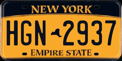 NY license plate HGN2937