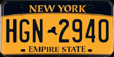 NY license plate HGN2940