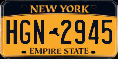 NY license plate HGN2945