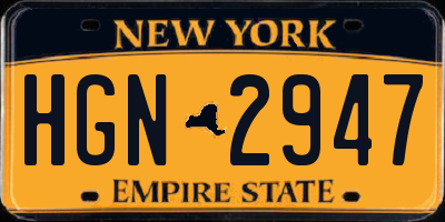 NY license plate HGN2947