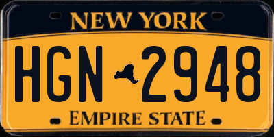 NY license plate HGN2948