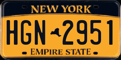 NY license plate HGN2951