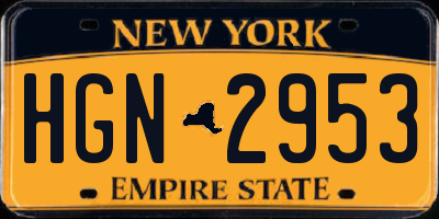 NY license plate HGN2953