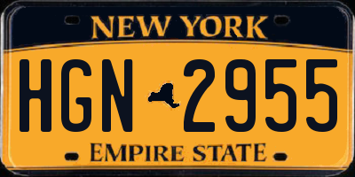 NY license plate HGN2955