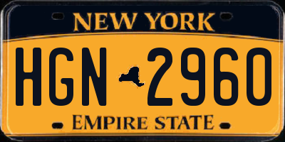 NY license plate HGN2960