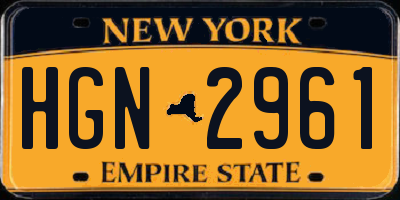 NY license plate HGN2961