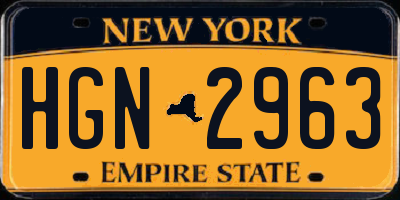 NY license plate HGN2963