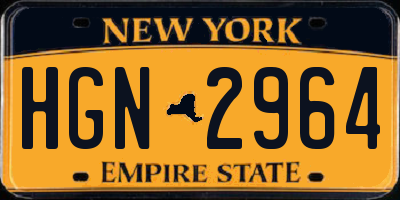 NY license plate HGN2964