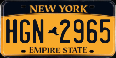 NY license plate HGN2965