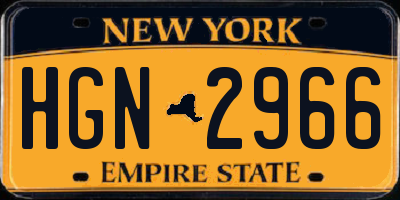 NY license plate HGN2966