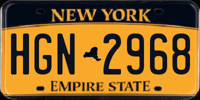 NY license plate HGN2968