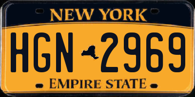 NY license plate HGN2969