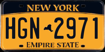 NY license plate HGN2971