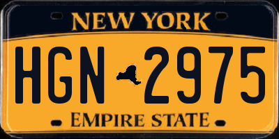 NY license plate HGN2975