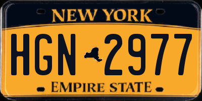 NY license plate HGN2977