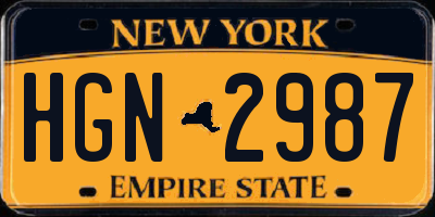 NY license plate HGN2987