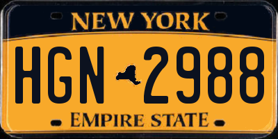 NY license plate HGN2988