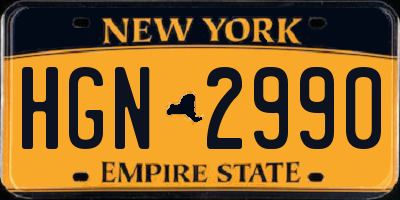 NY license plate HGN2990