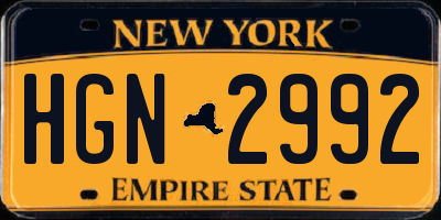 NY license plate HGN2992