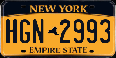 NY license plate HGN2993