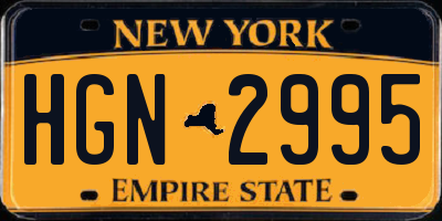 NY license plate HGN2995